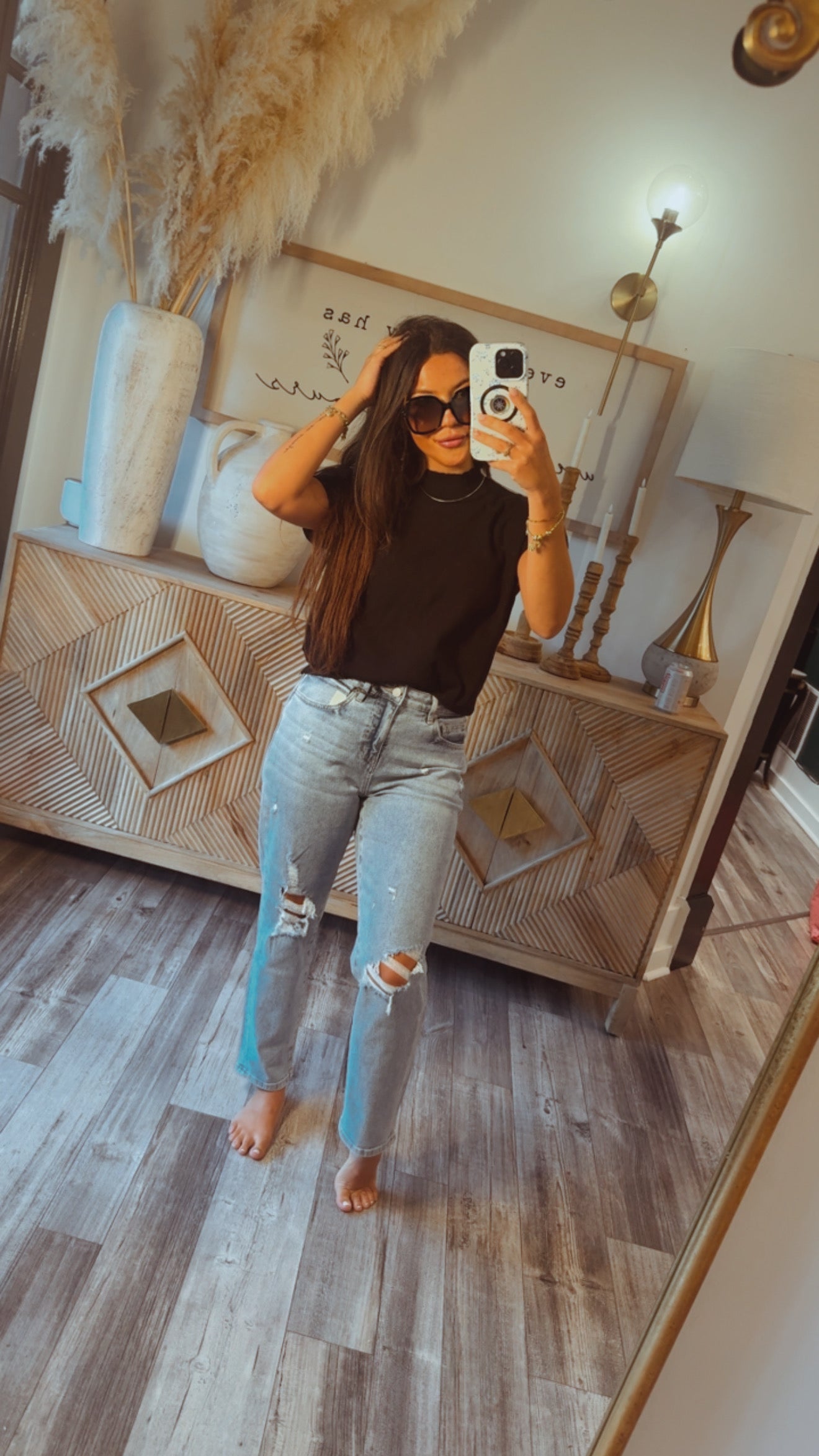Cap Sleeve High Neck Chic Top Black