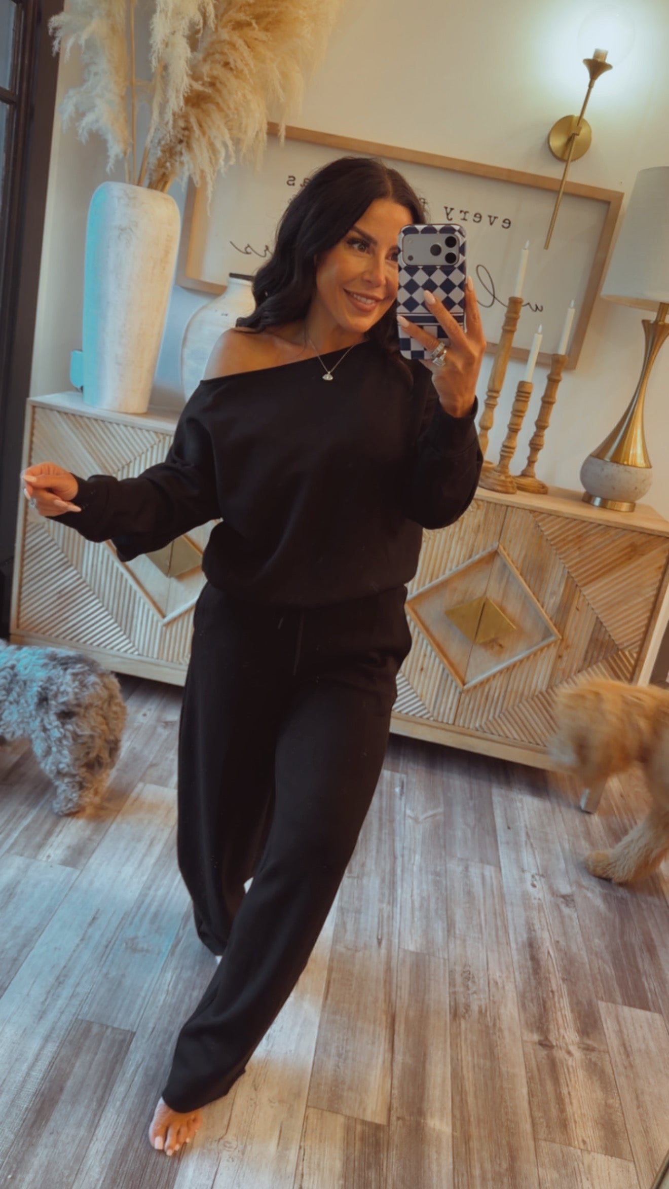 Heaven Soft Black Straight Leg Joggers