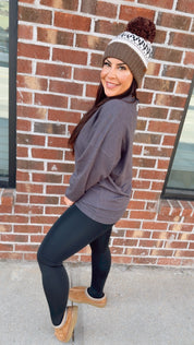 Charcoal Ultra Soft Cashmere Sweater Top