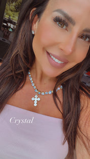 Diva Crystal Mini Cross Charm