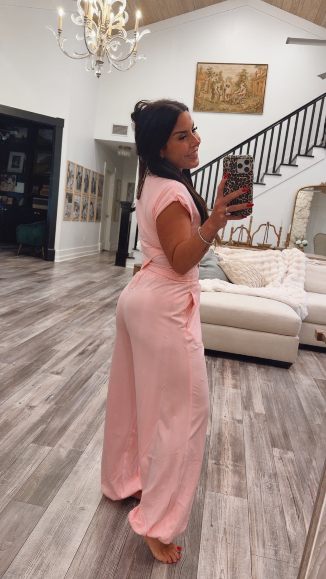 Light Pink Crop Top and Jogger Rae Mode Set