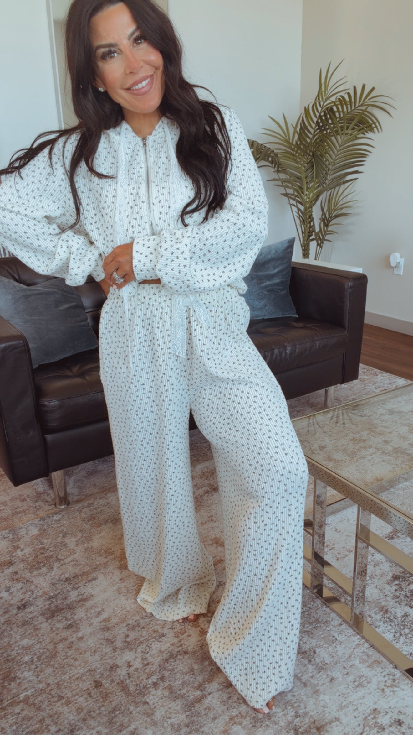 POL  Cream and Floral Joggers