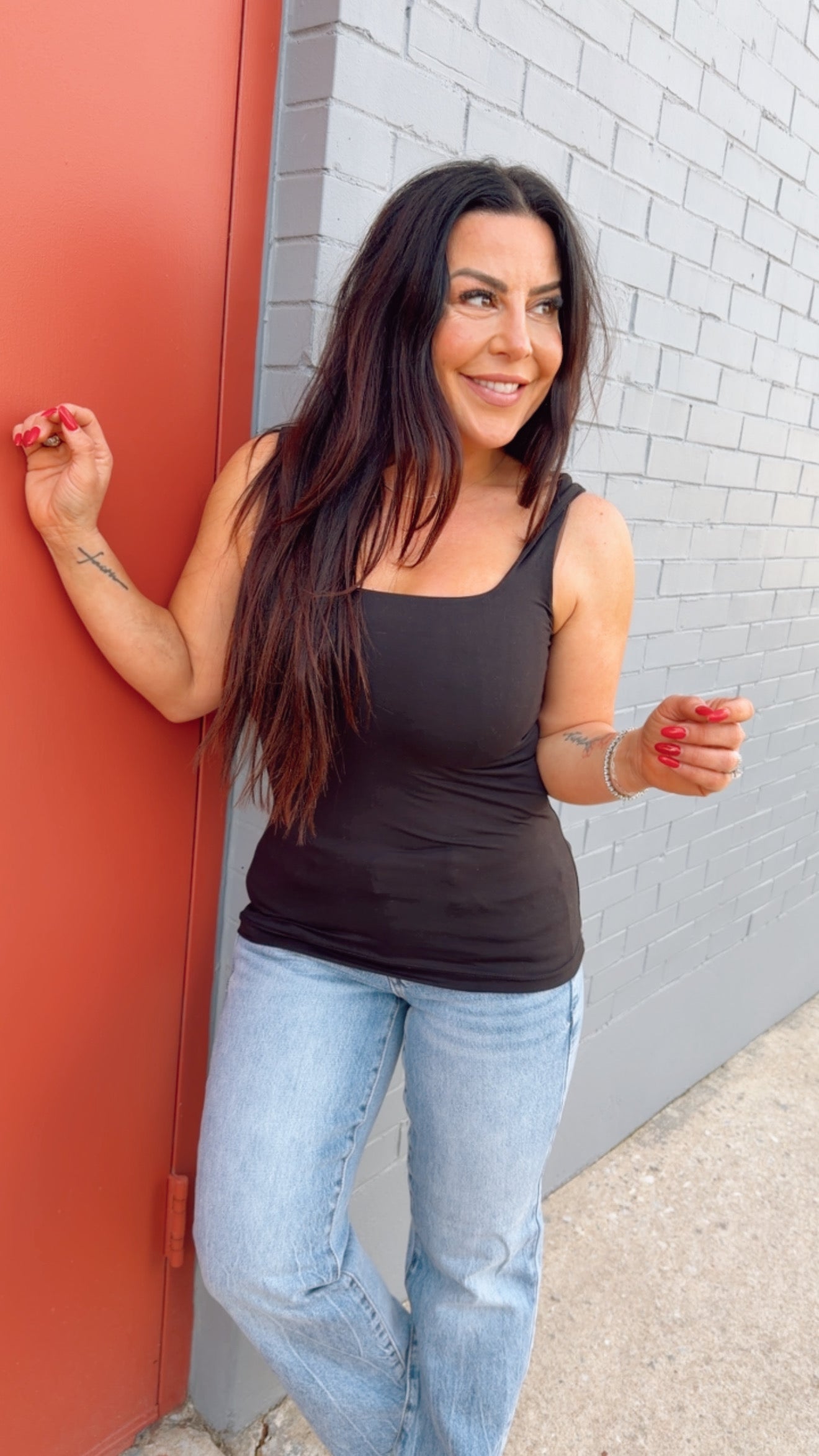 Rae Mode Black Butter Soft Square Neck Tank