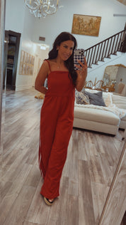 Red and White Striped Jumpsuit