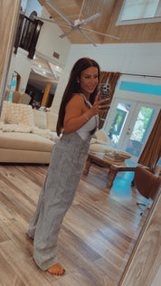 Chic Denim Striped Overalls