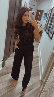 Black Ribbed Ultra Stretch Short Sleeve Top