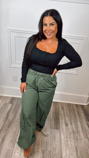 Olive Windbreaker Cargo Pants-DEAL OF THE DAY !