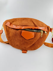 Chic Brown Corduroy Bum Bag