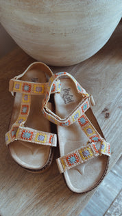 Knit Floral Inspired Corky Sandals