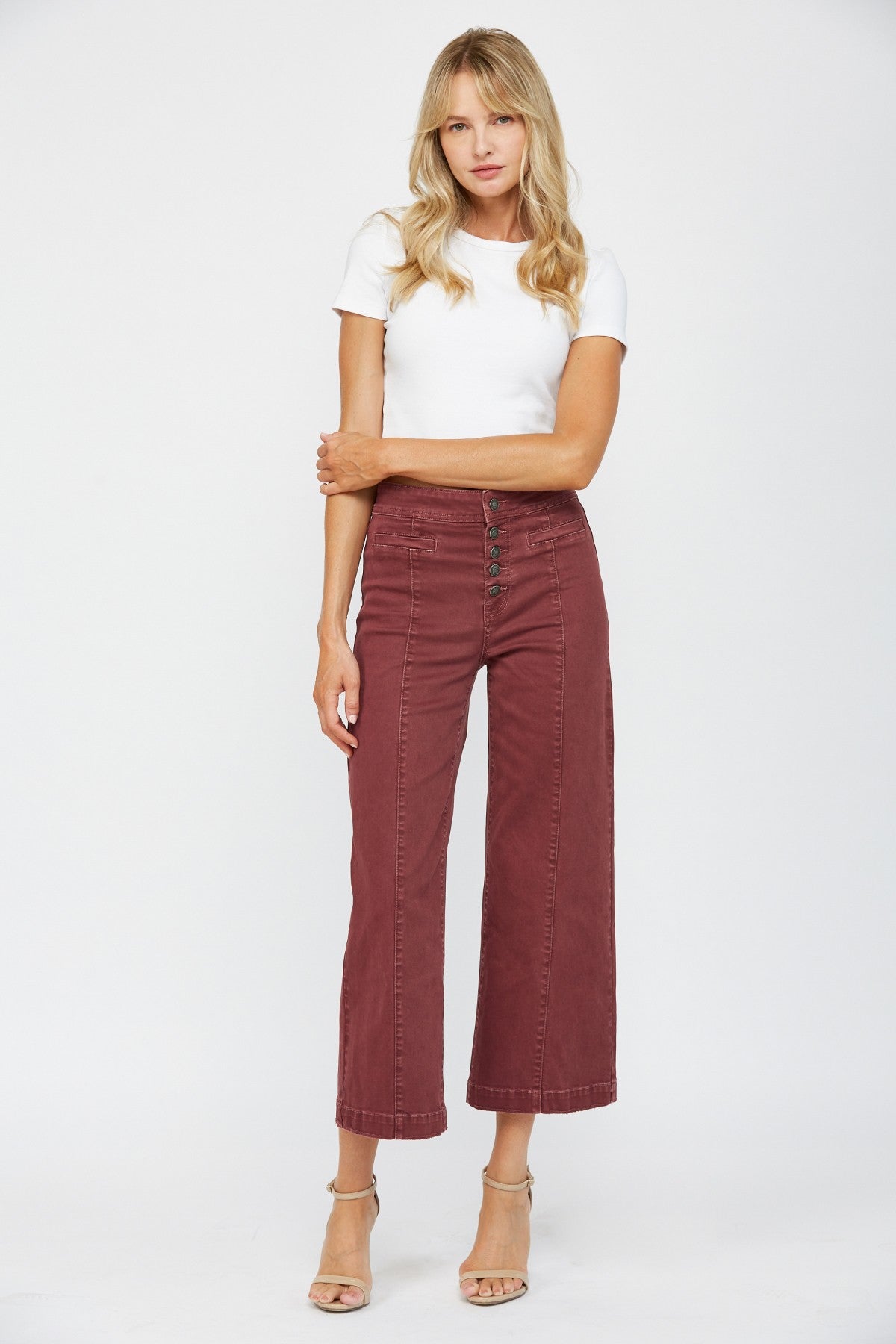 Mica Denim Roux High Rise Crop Flare Jeans 30a