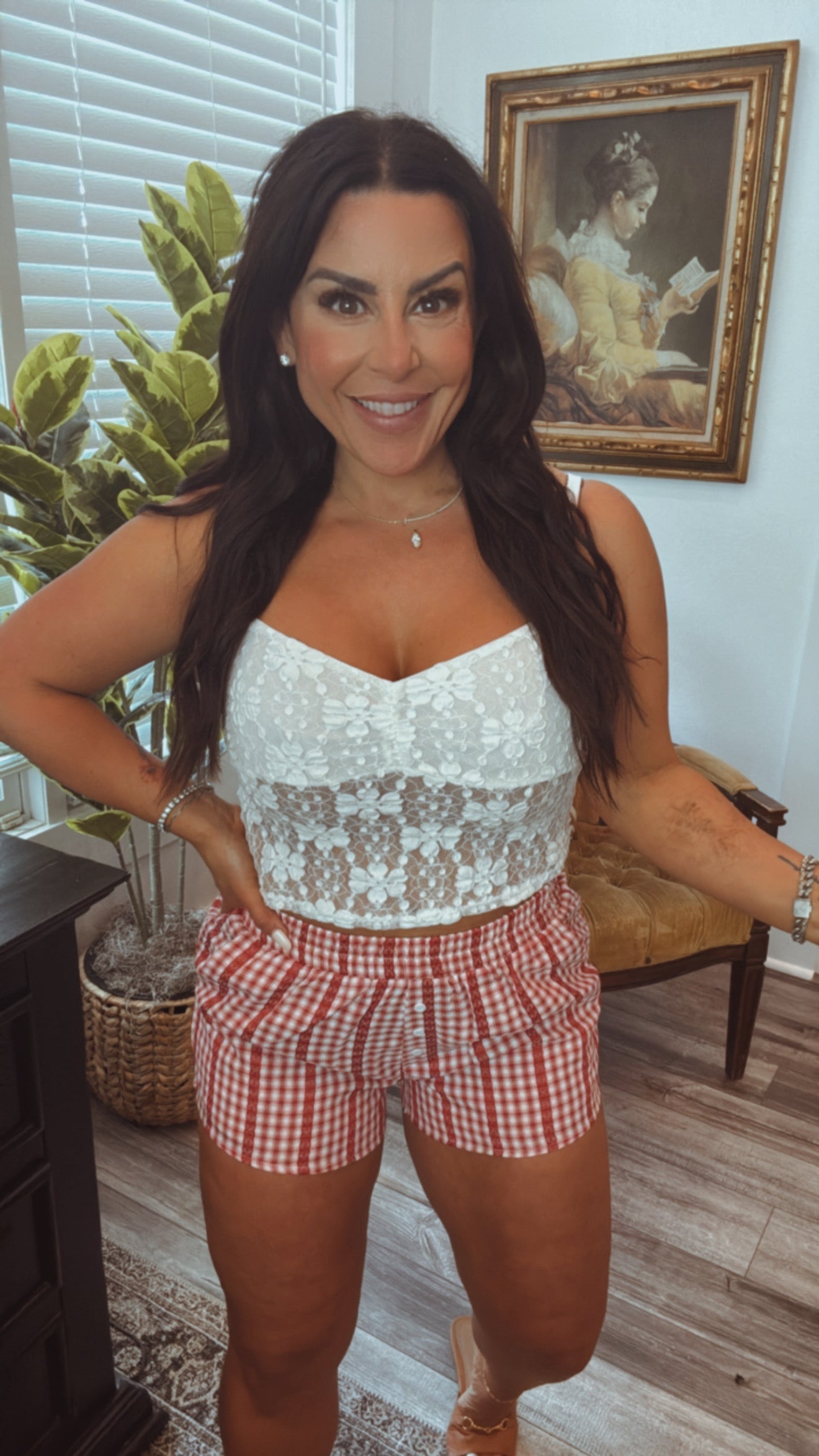 Sassy White Lace Crop Bralette/Tank