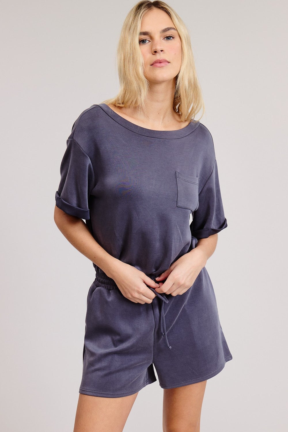 Ultra Soft Modal Romper Graphite