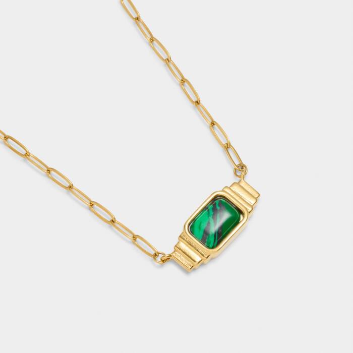 Katie Loxton Good Energy Emerald and Gold Necklace
