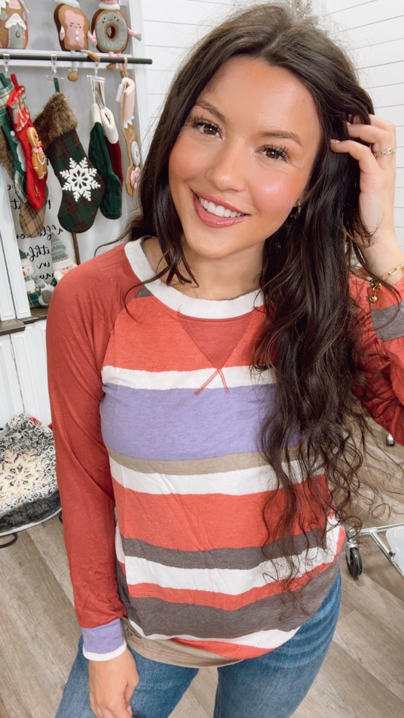 Ultra Soft Multi Stripe Long Sleeve Top *Final Sale*