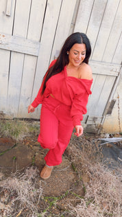 Ultra Soft Rae Mode True Red 1/2 Zip Hoodie