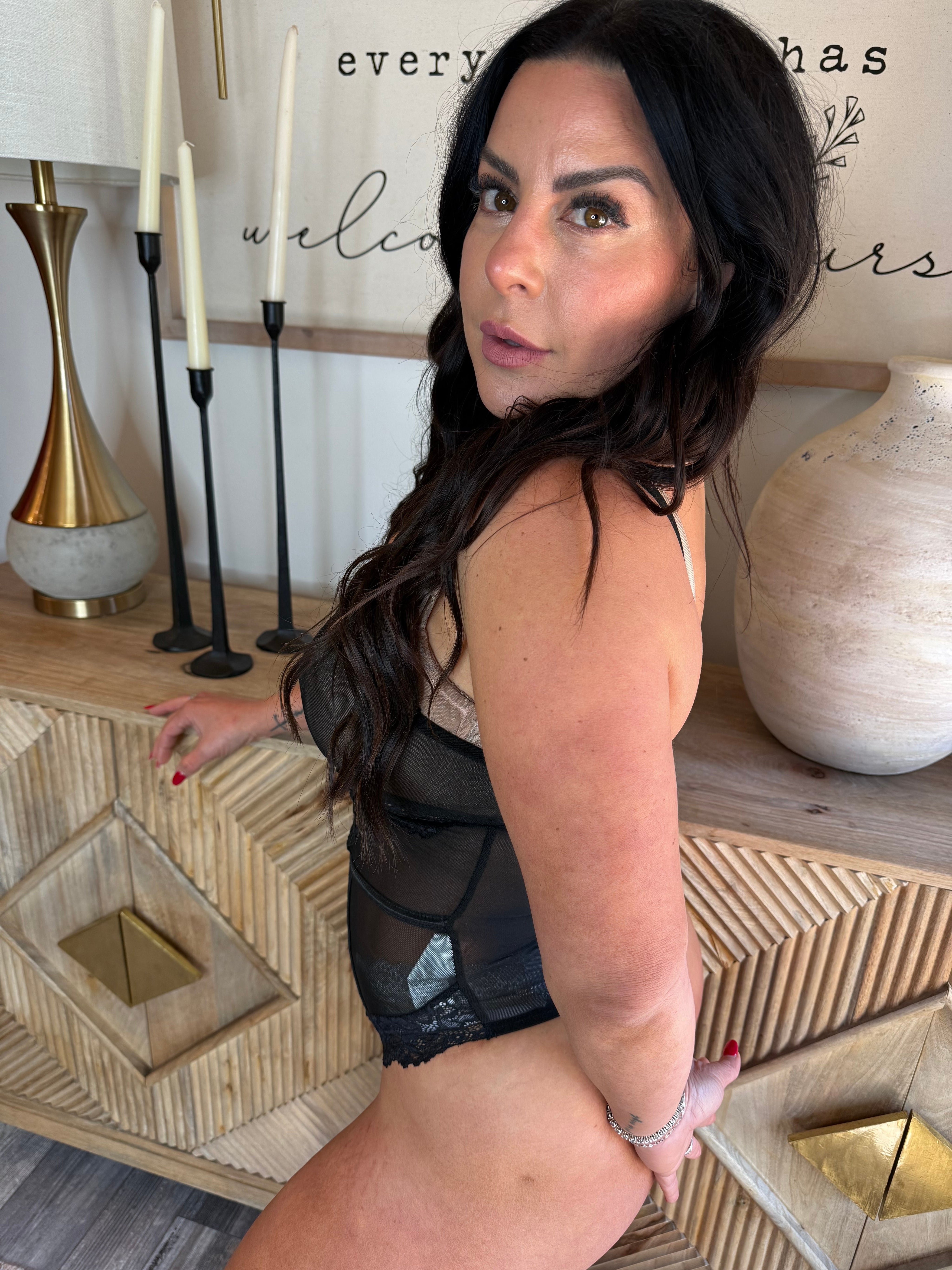 Black Sassy Sheer Lace Shapewear