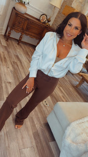 Ultra Soft Brown Straight Leg Lounge Pants