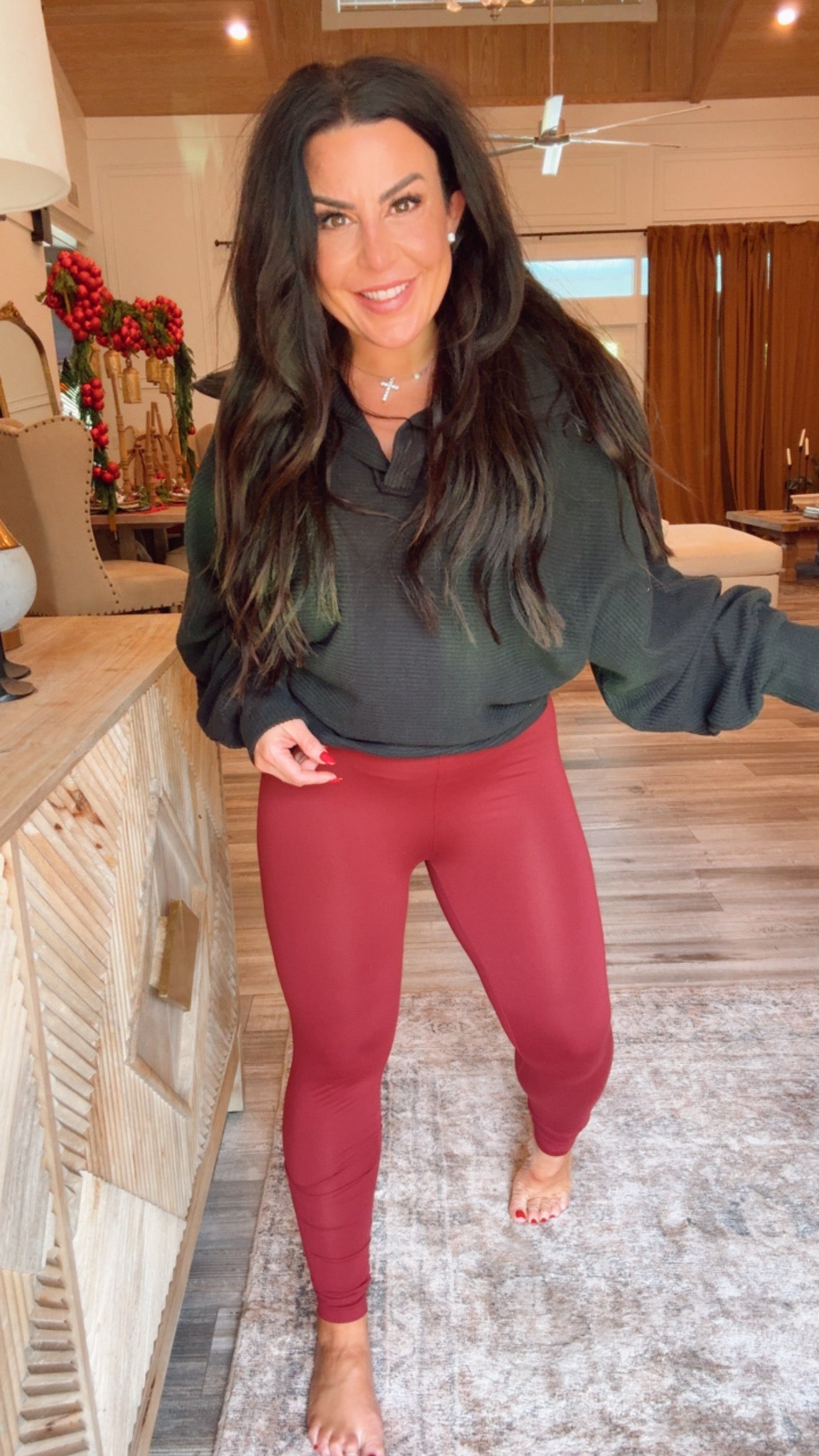 Black Ribbed Ultra Soft Collared V-neck Lightweight Sweater Top