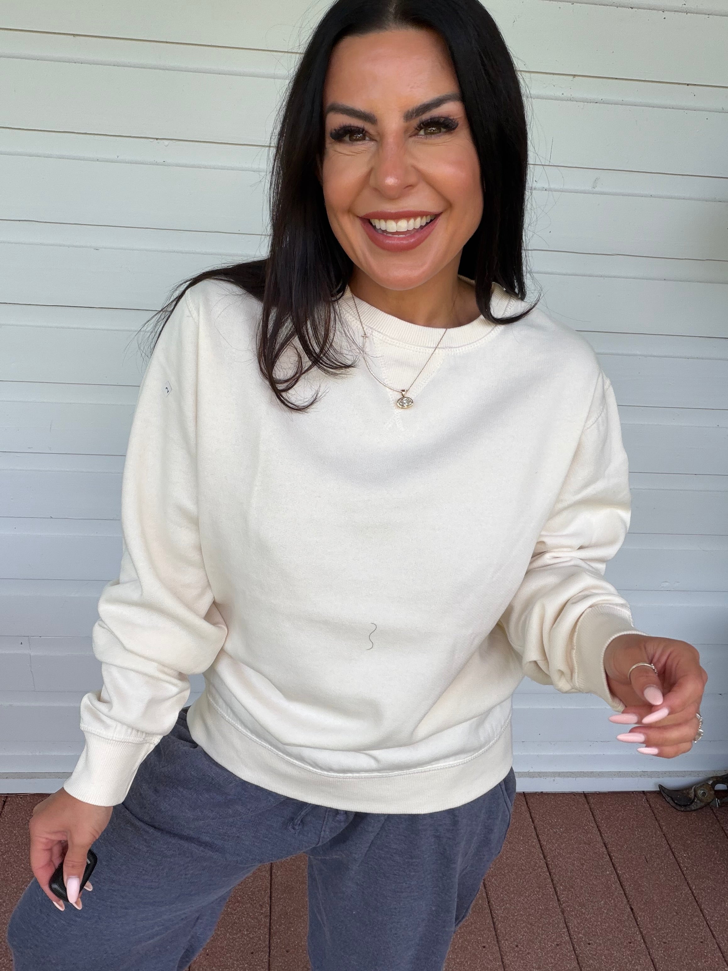 White Ultra Soft Loose Fit Crewneck