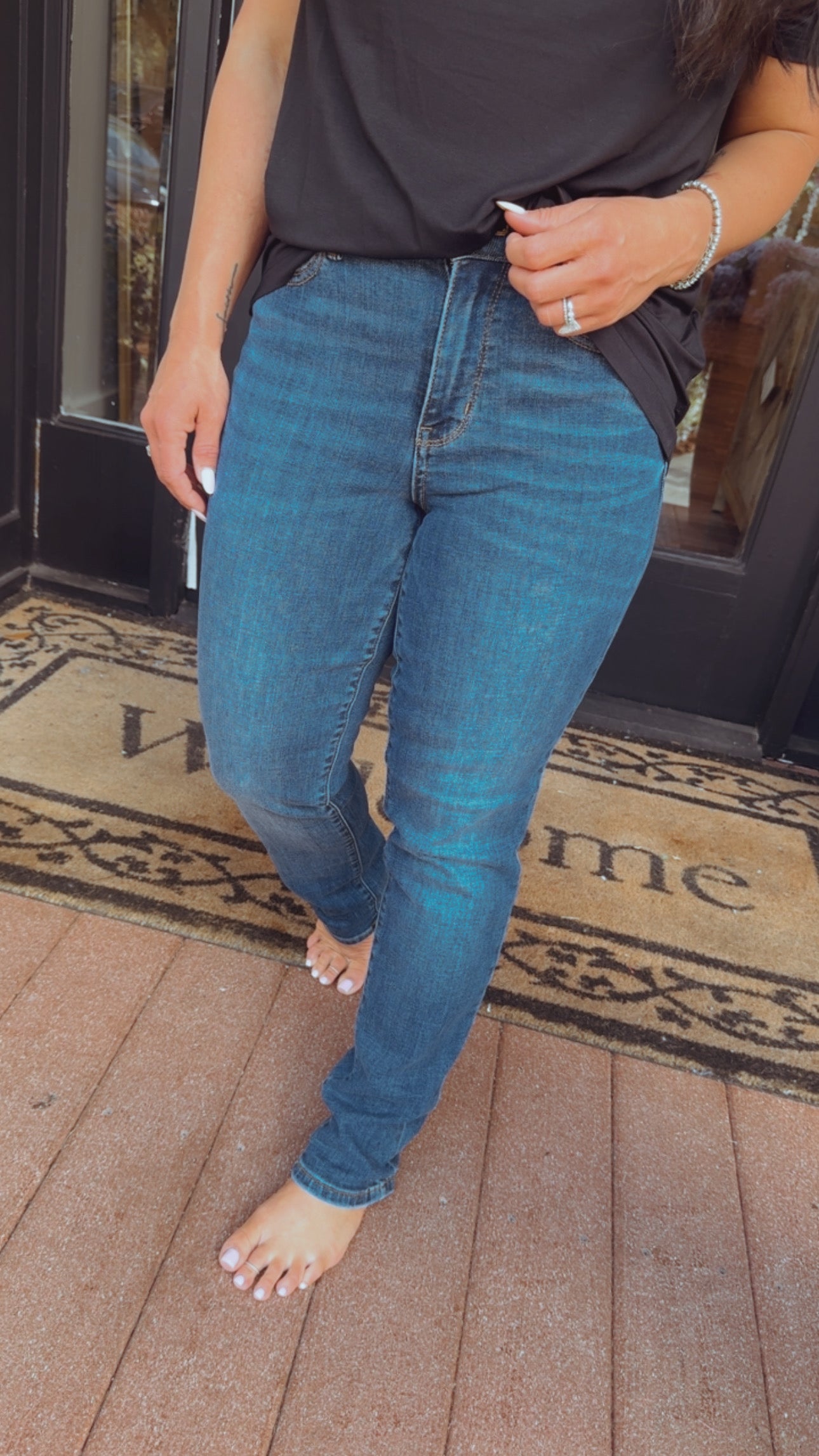 Judy Blue High Rise Dark Wash Shield Pocket Jeans