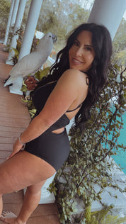 Black One Piece Tummy Control Bathing Suit