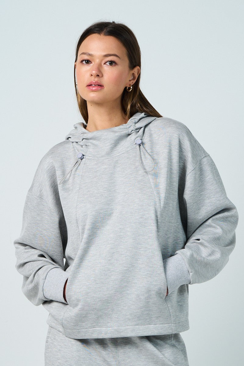 The Greii Ultra Soft  Heather Grey Knit Relaxed Hoodie
