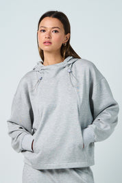 The Greii Ultra Soft  Heather Grey Knit Relaxed Hoodie