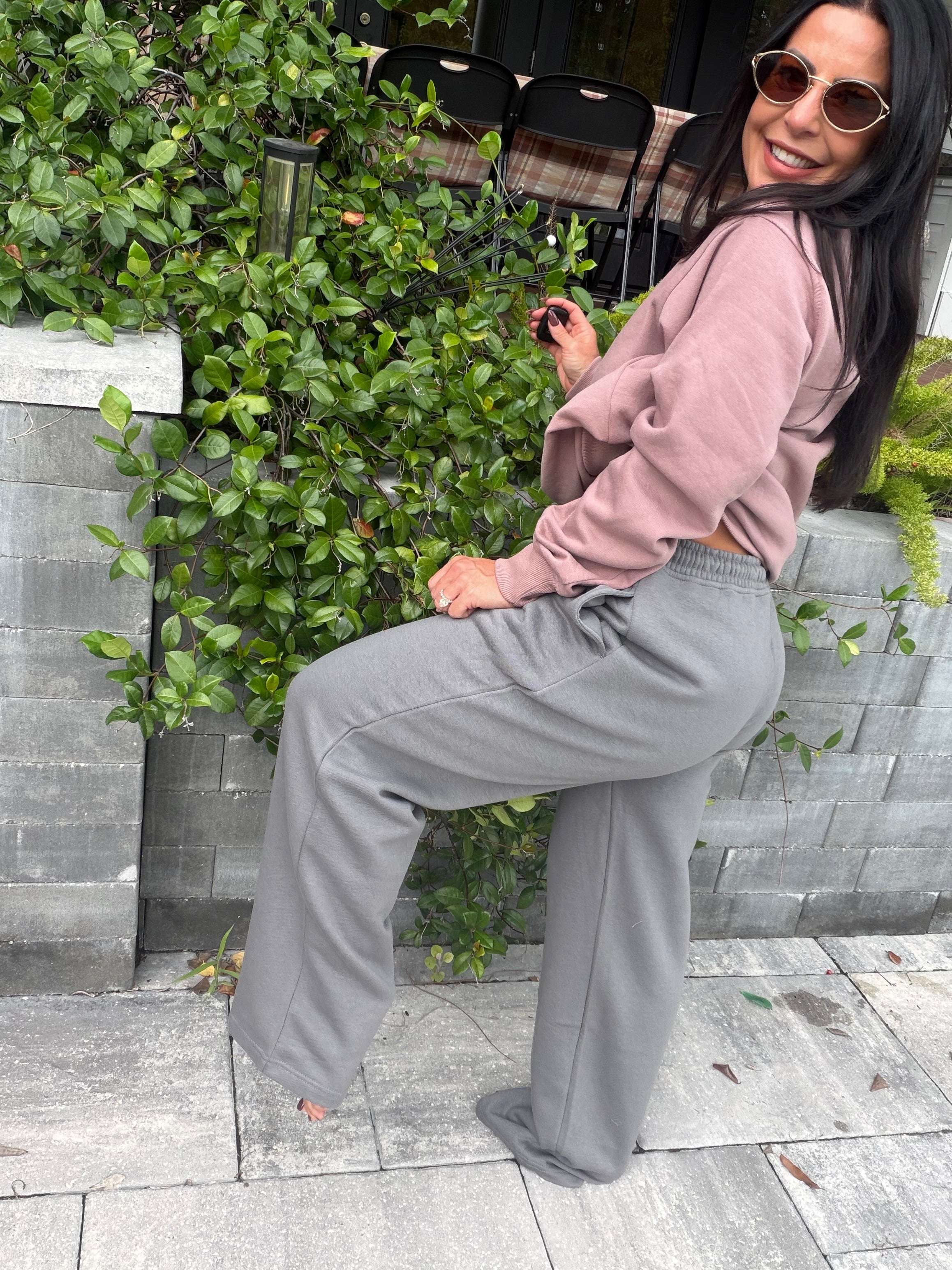 Dark Grey Soft Straight Leg Joggers