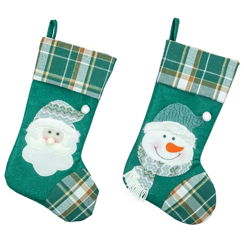 Green And Plaid Stockings