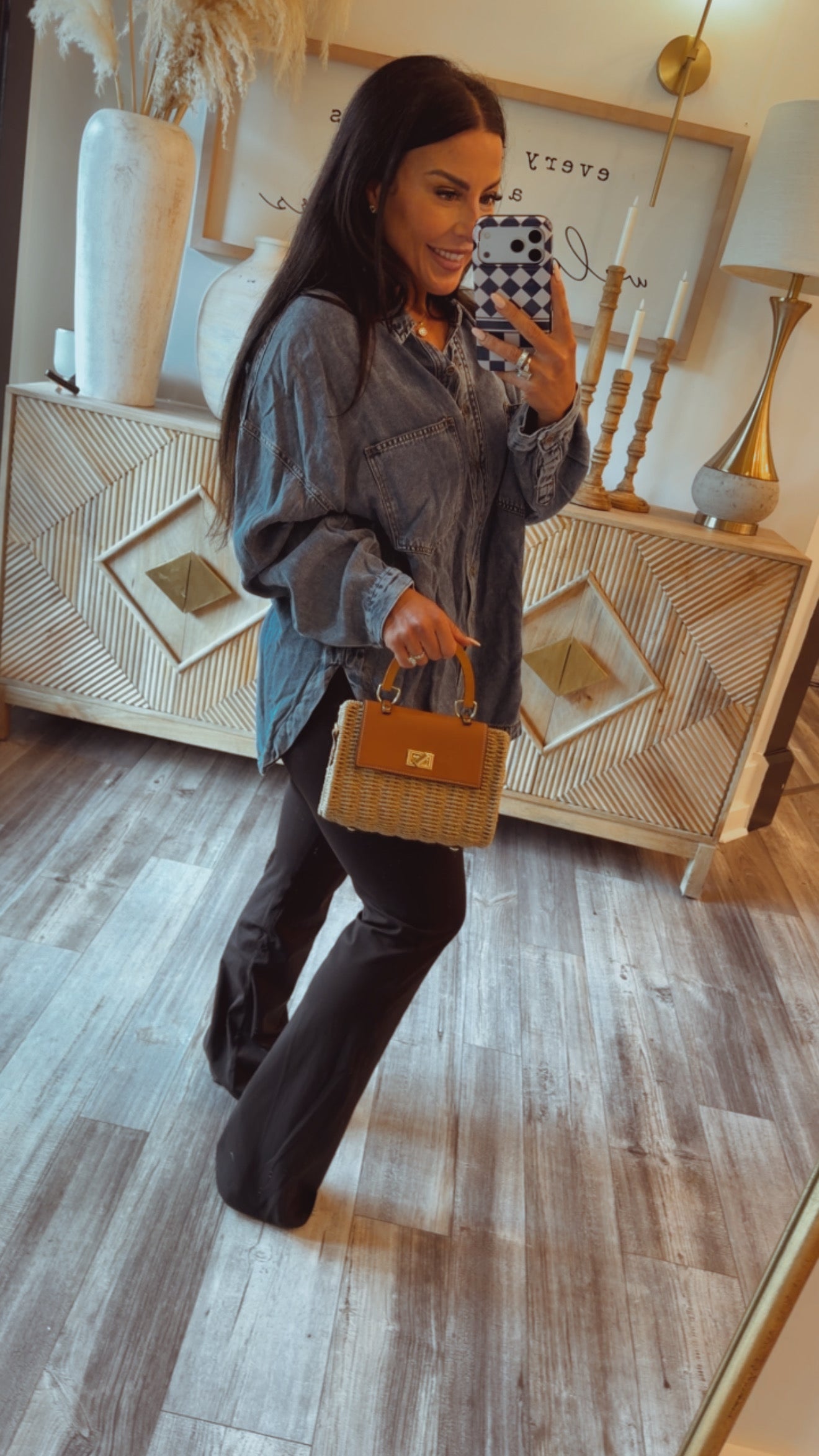 Whicker And Brown Handbag