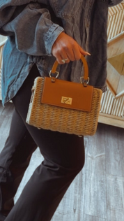 Whicker And Brown Handbag
