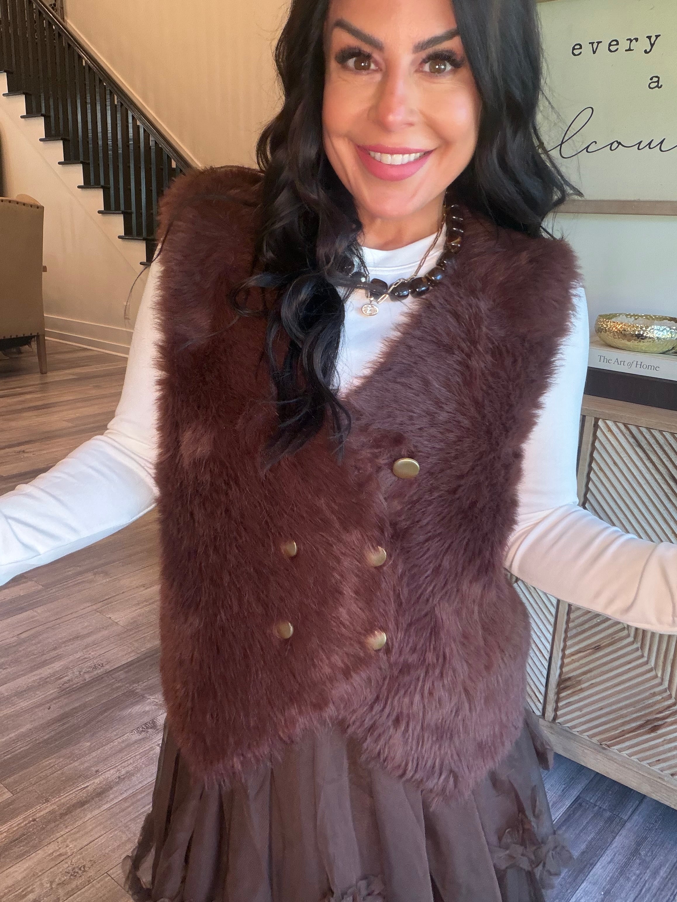 Cocoa Crush Faux Fur Vest