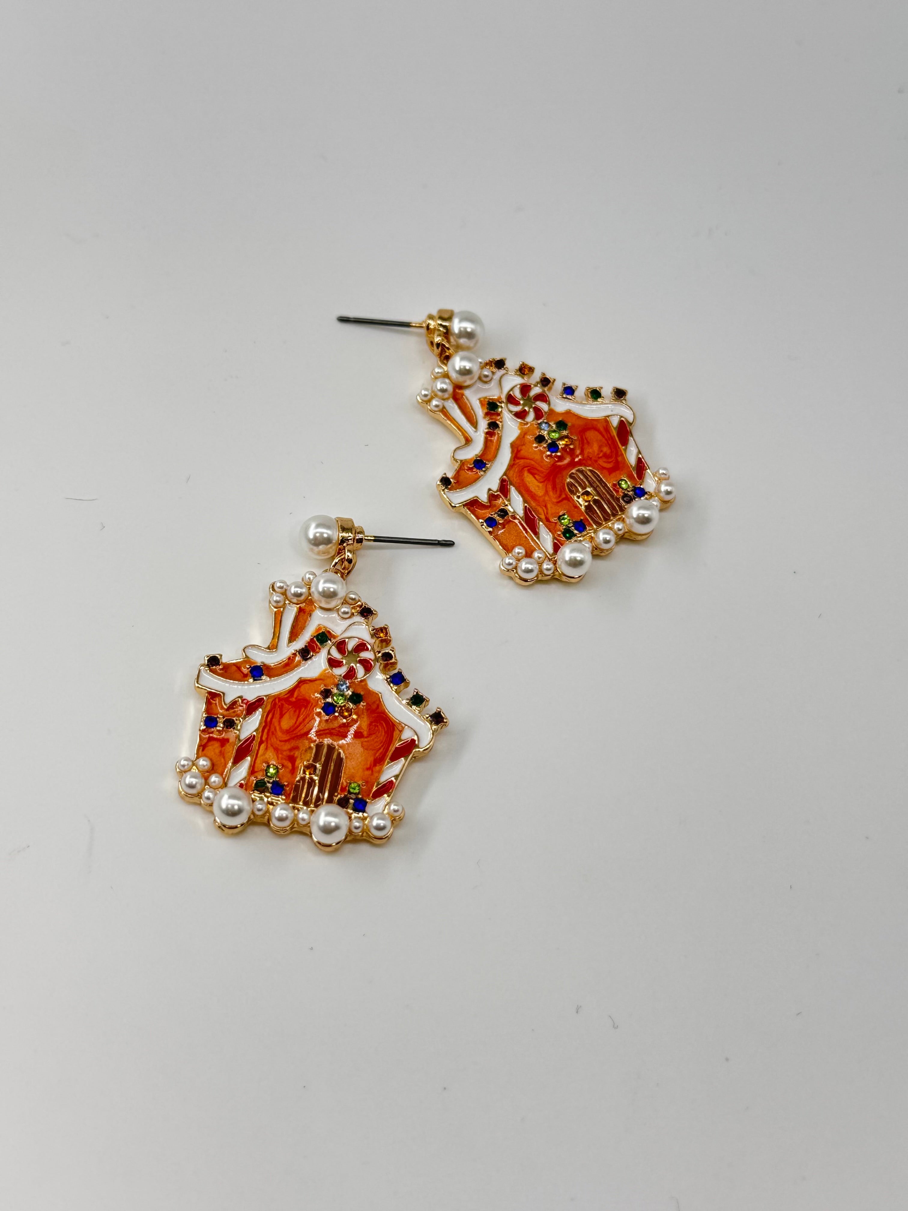 Gingerbread House earrings