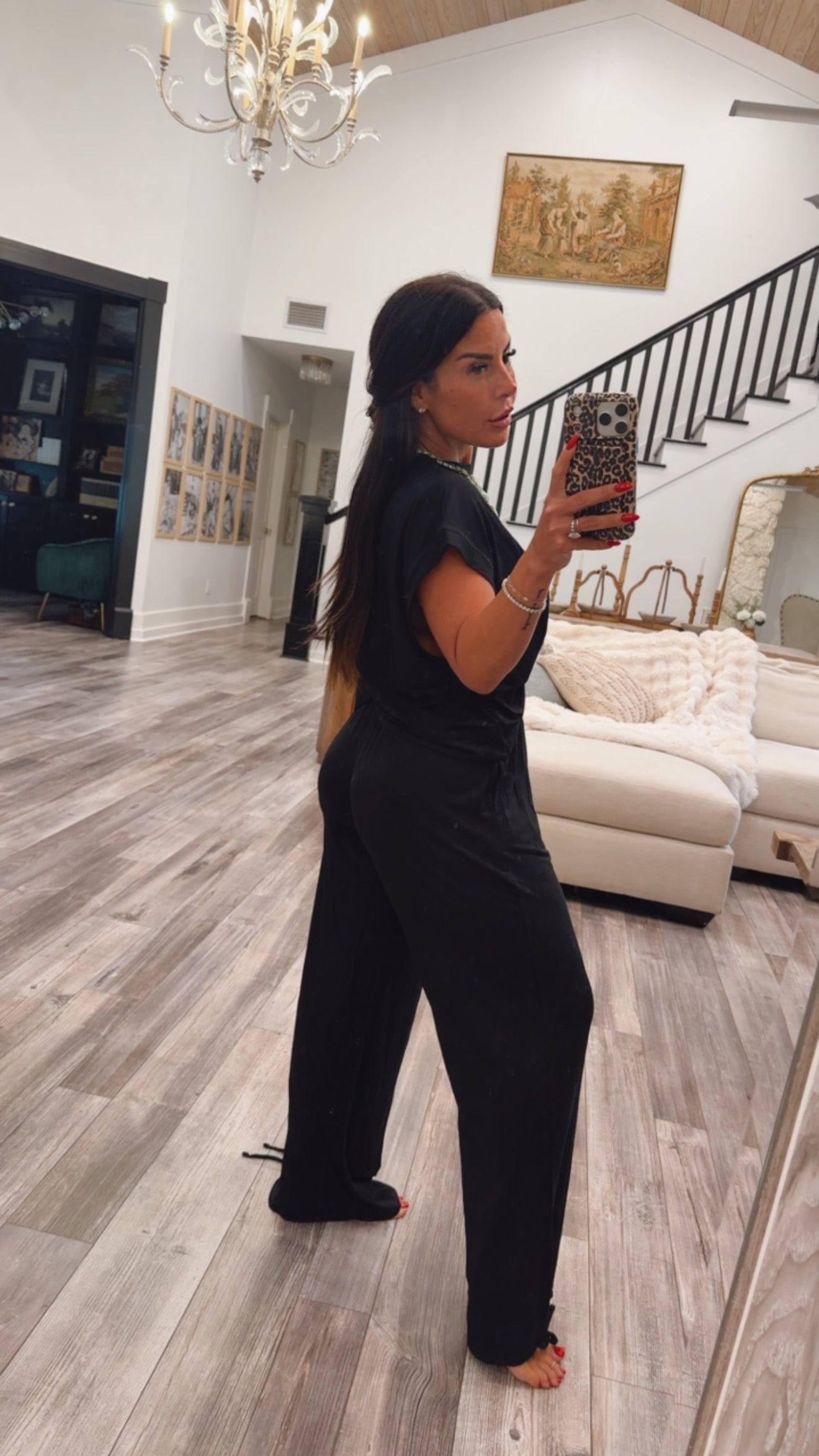 Black Open Back Ultra Soft Rae Mode Top