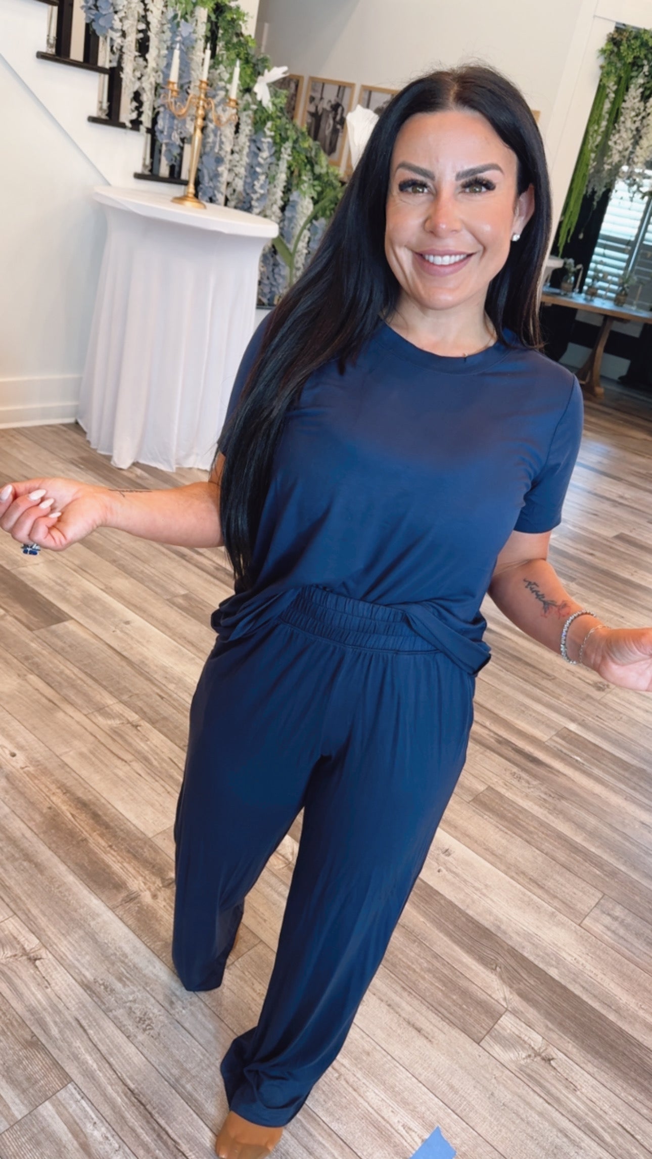 Navy Heaven Soft Raemode Loose Fit Top