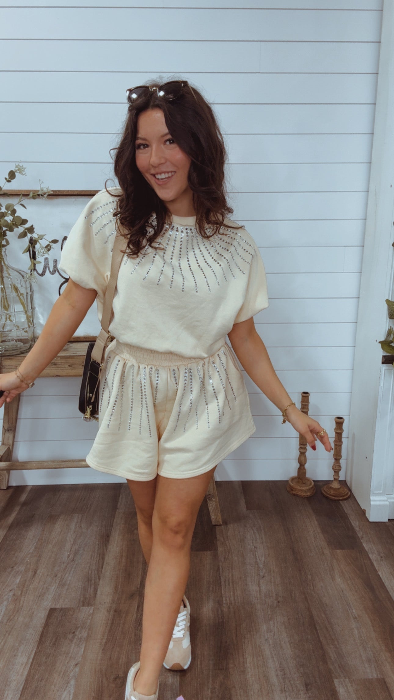 Jeaneane's Custom Cream and Sparkle Top