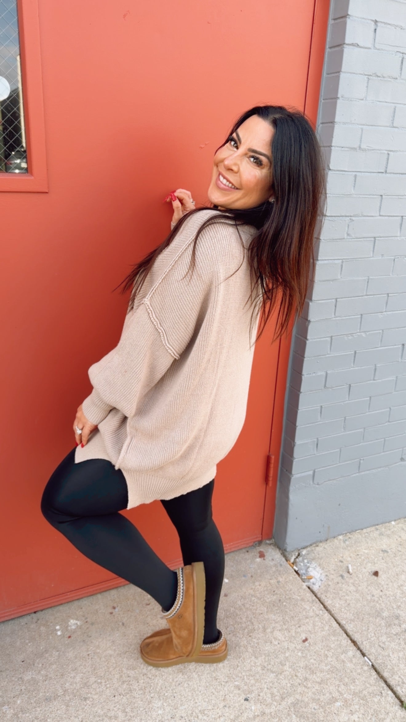 Cozy Knit Oversized Taupe Sweater