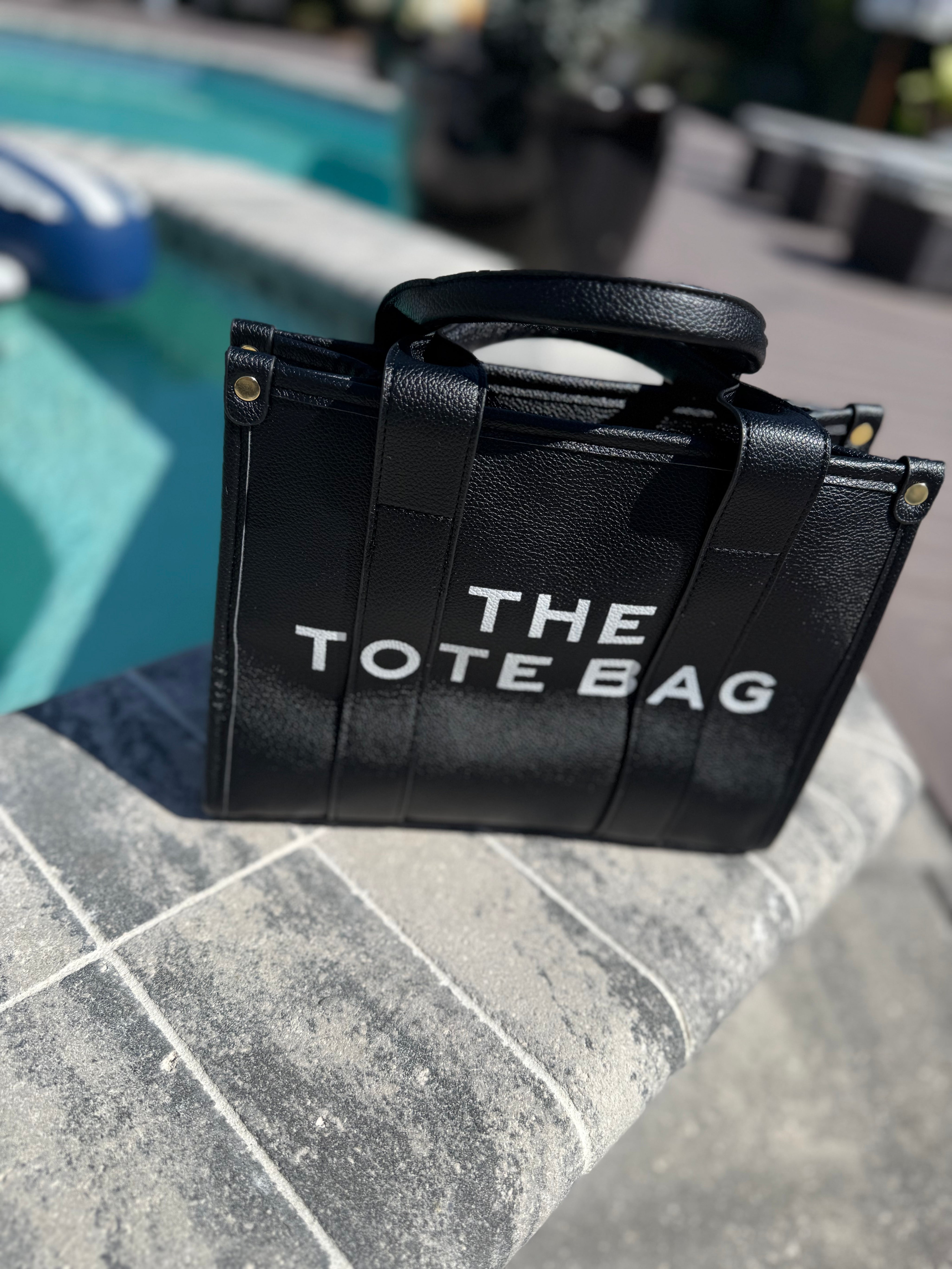 Black The Tote Shoulder Strap Purse Bag