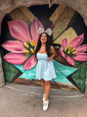 Chic Denim pleat Tank  Dress