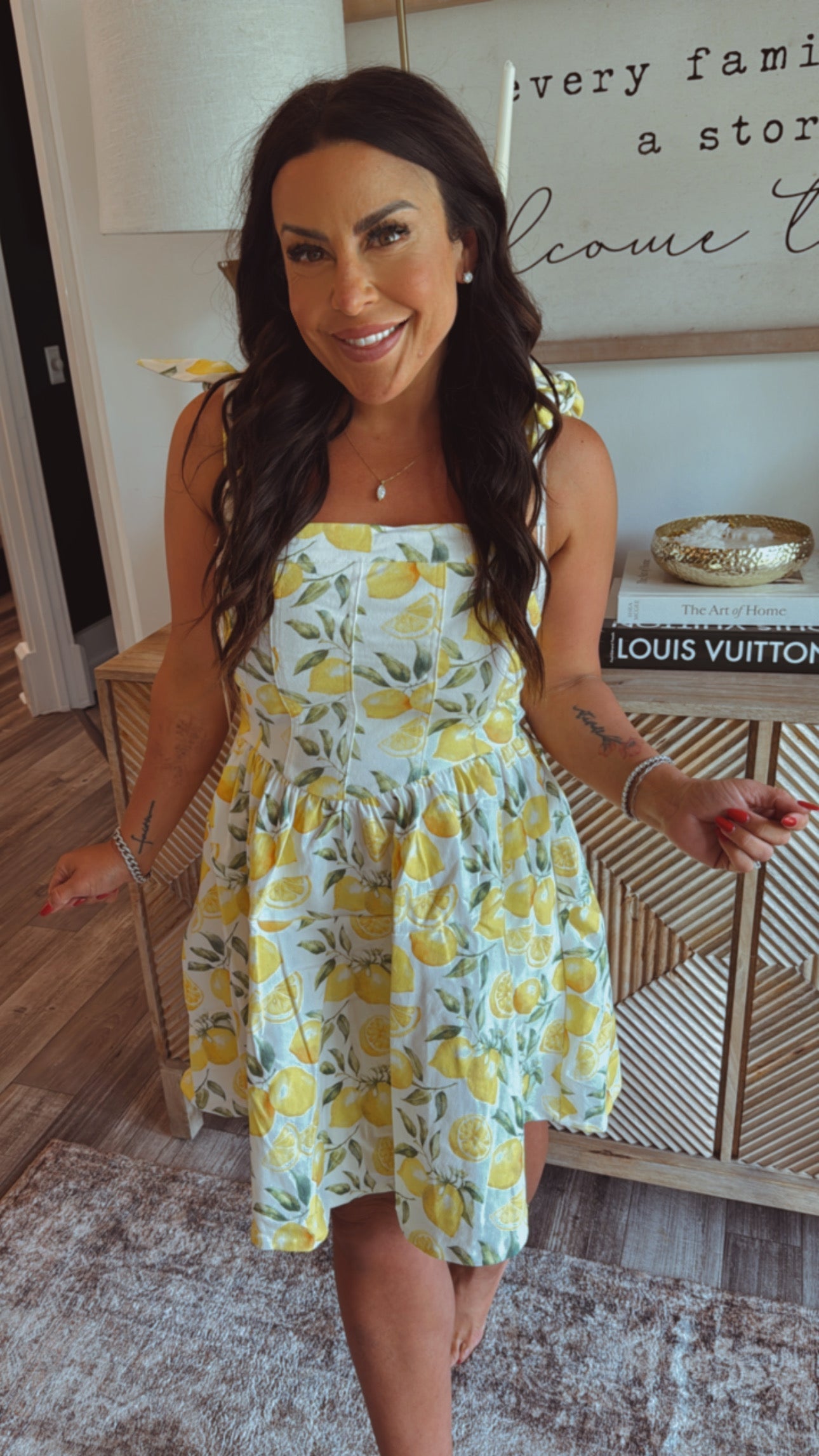 Chic Denim Lemon Zip Back Tank Dress