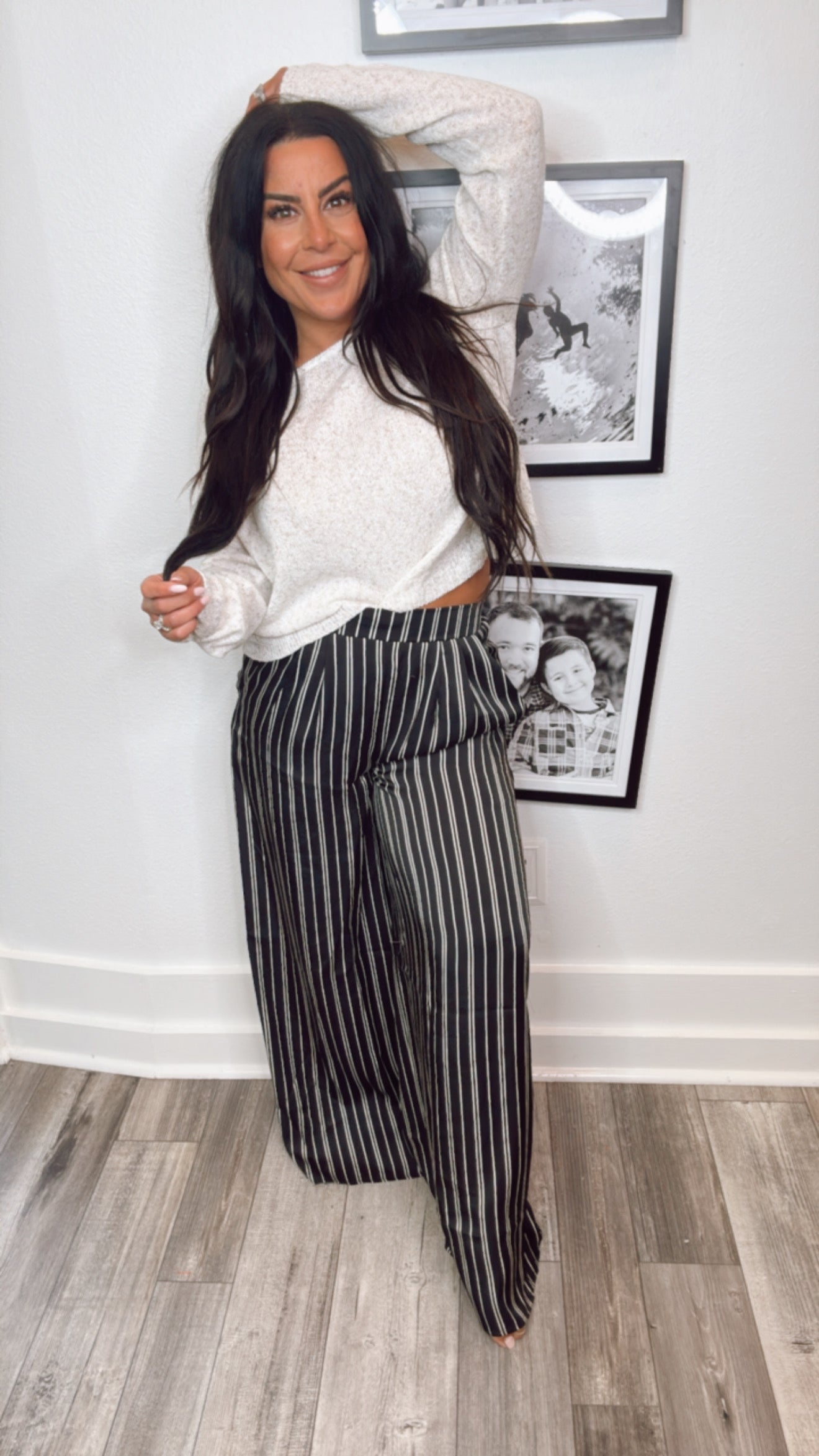 Black and White Stripe Pants