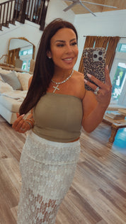 Sassy White Lace Maxi Skirt