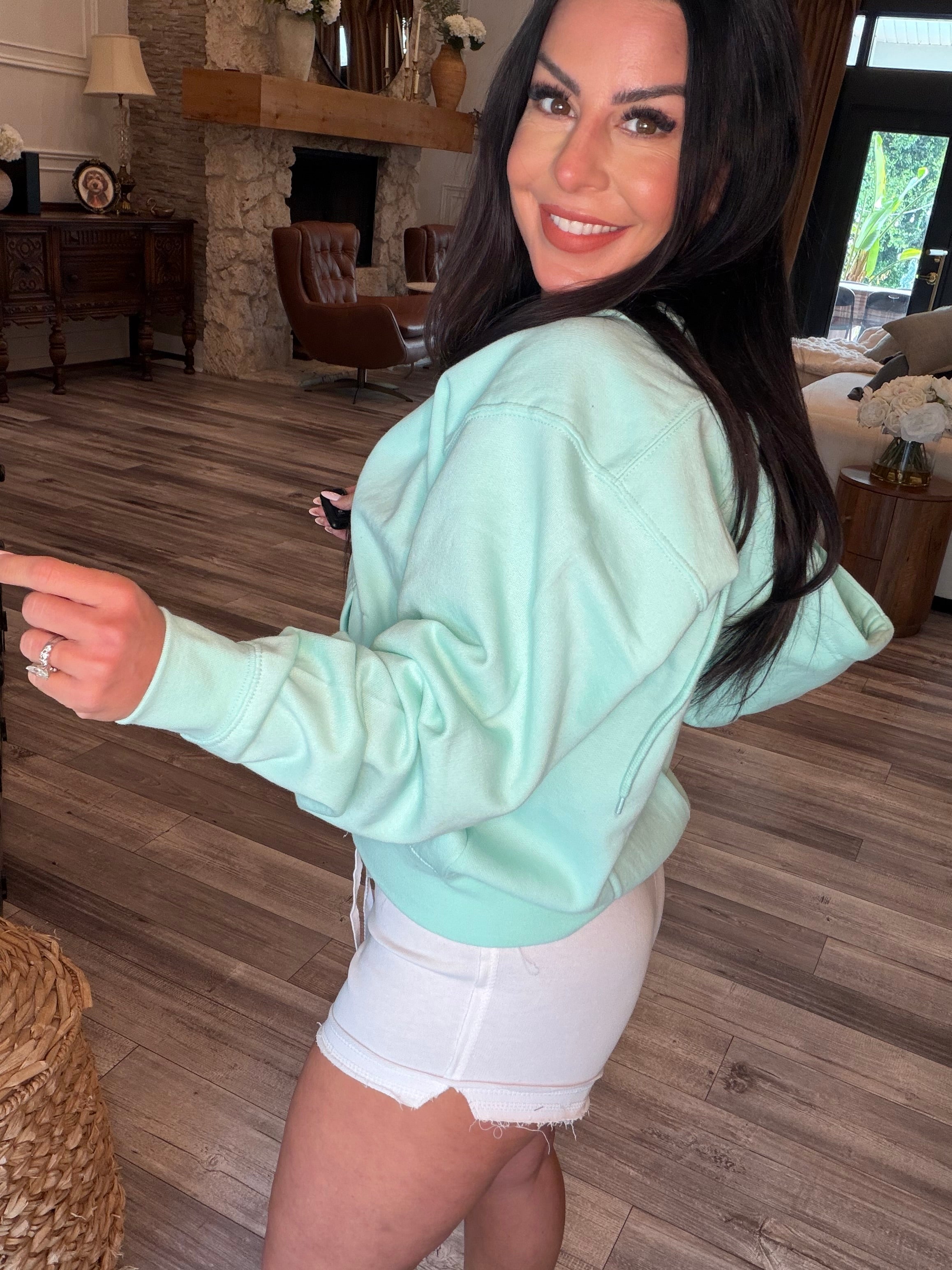 Ultra Soft Mint Full Zip Hoodie