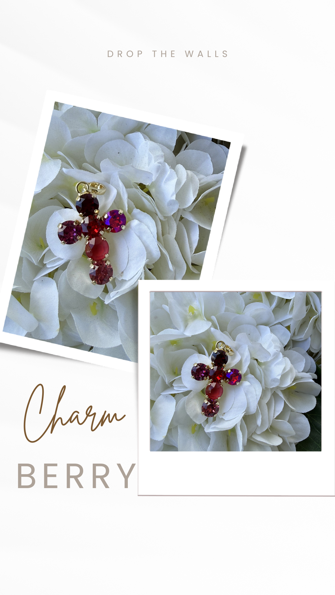 Diva Crystal Mini Cross Charm
