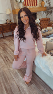 Ultra Soft Pink Half Zip Sweater