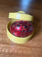 Red Glitter W/Multicolor Orbes Dumpling