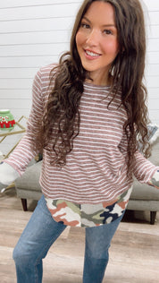 Pink and white Striped Chic Lightweight Sweater *Final Sale*