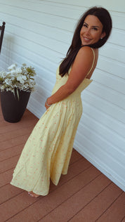 Yellow and Orange Floral Maxi Dress  Stich&Co