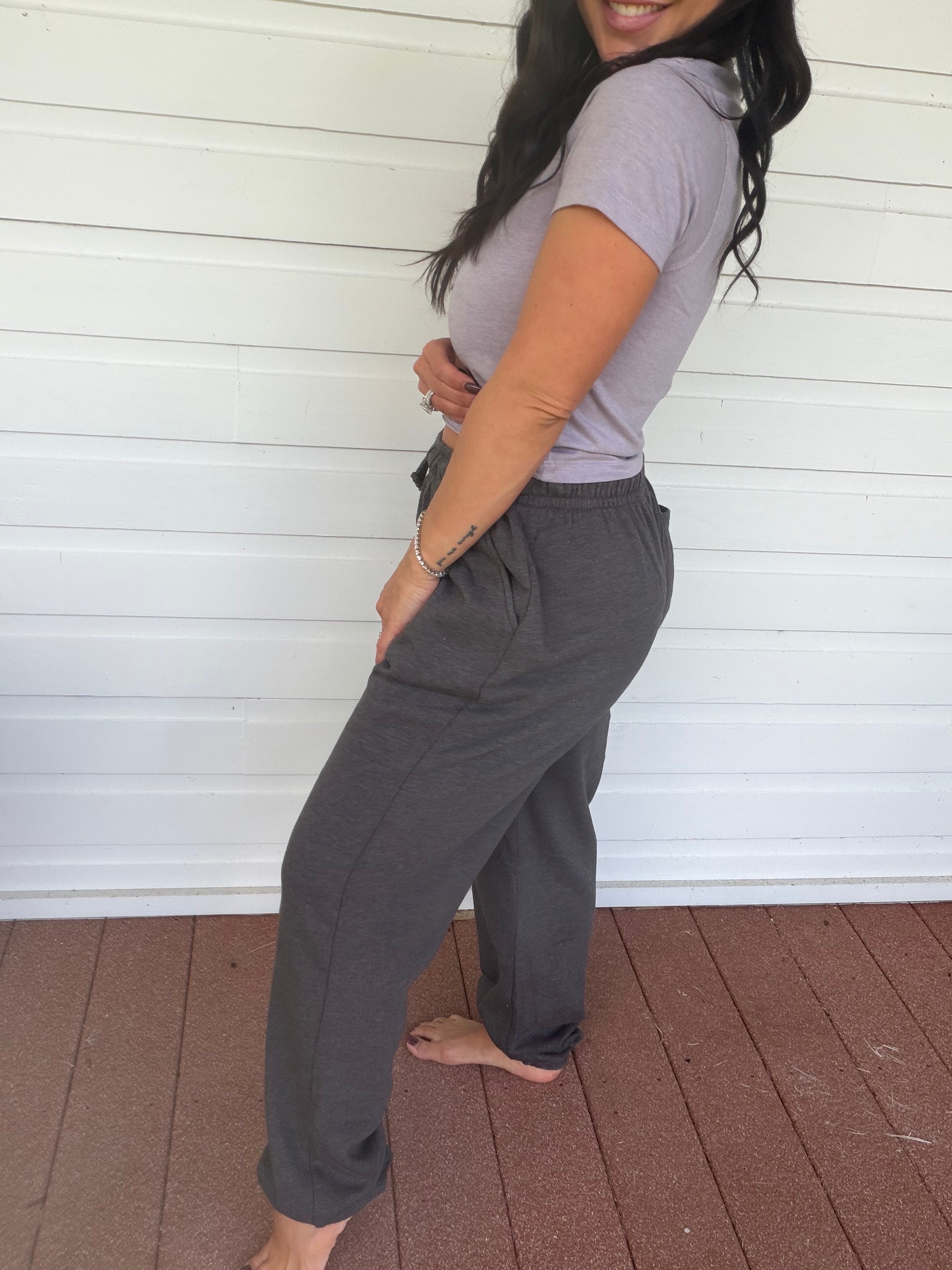 Charcoal Straight Leg Joggers