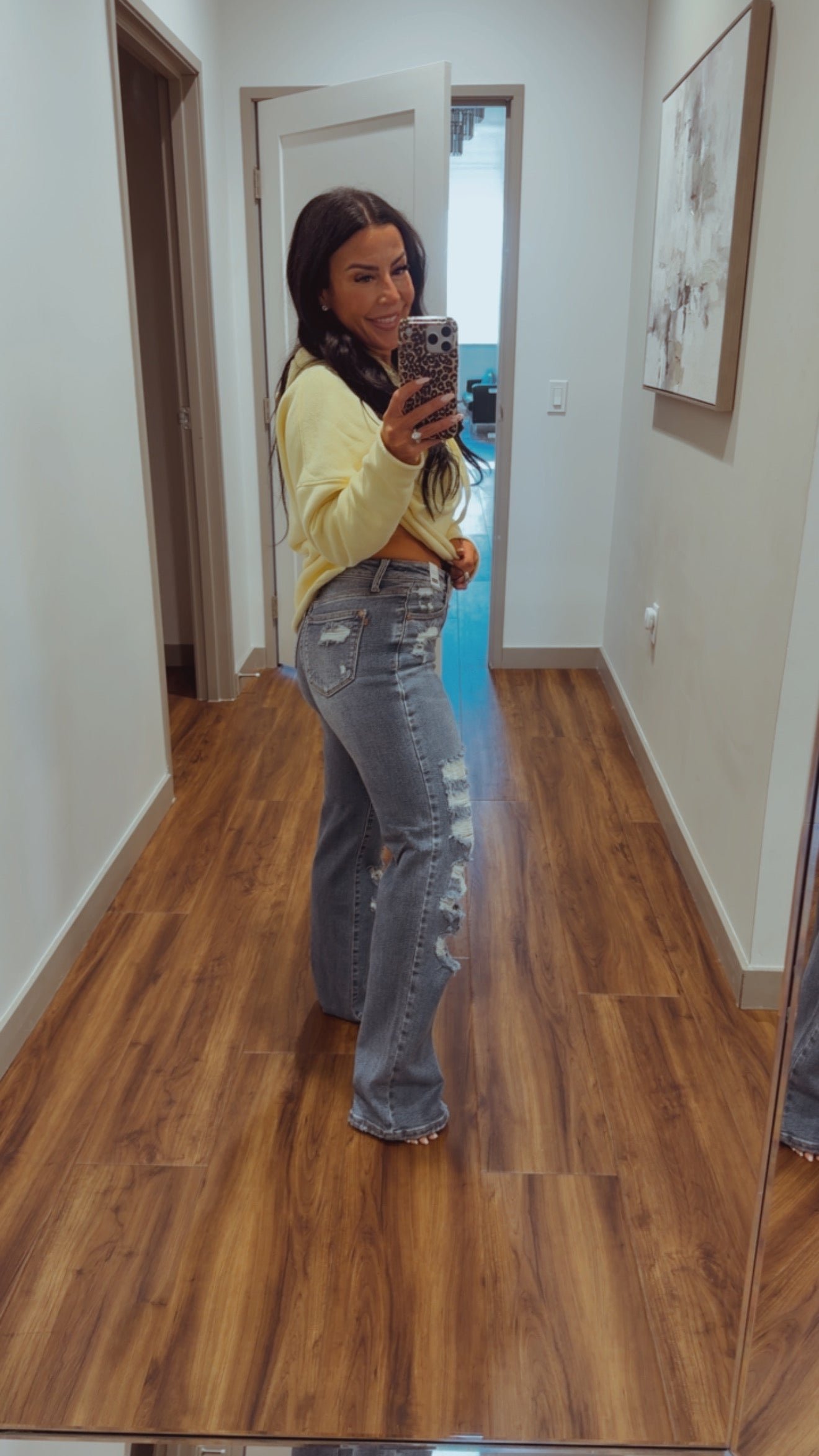 Judy Blue High Waist Destroyed Striaght Leg Jeans